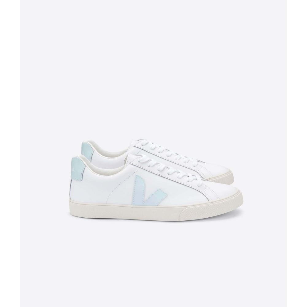 Veja ESPLAR LEATHER Women\'s Sneakers White/Blue | NZ 609WNB